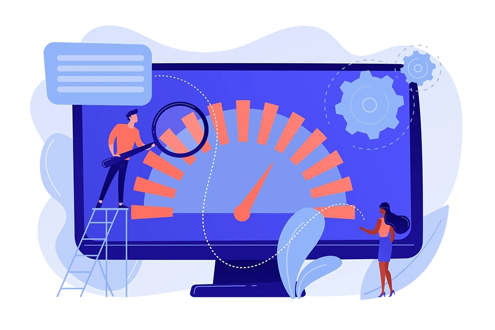 Fast loading website performance optimization concept