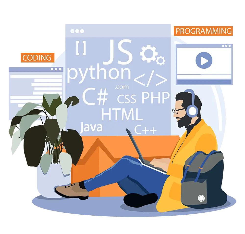 JavaScript importance illustration showing interactivity, performance, and cross-platform capabilities