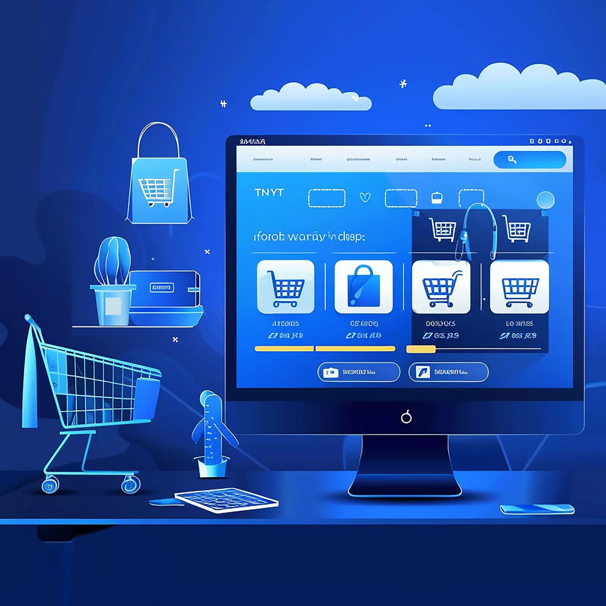 E-commerce website interface with shopping cart and online store features for high conversion