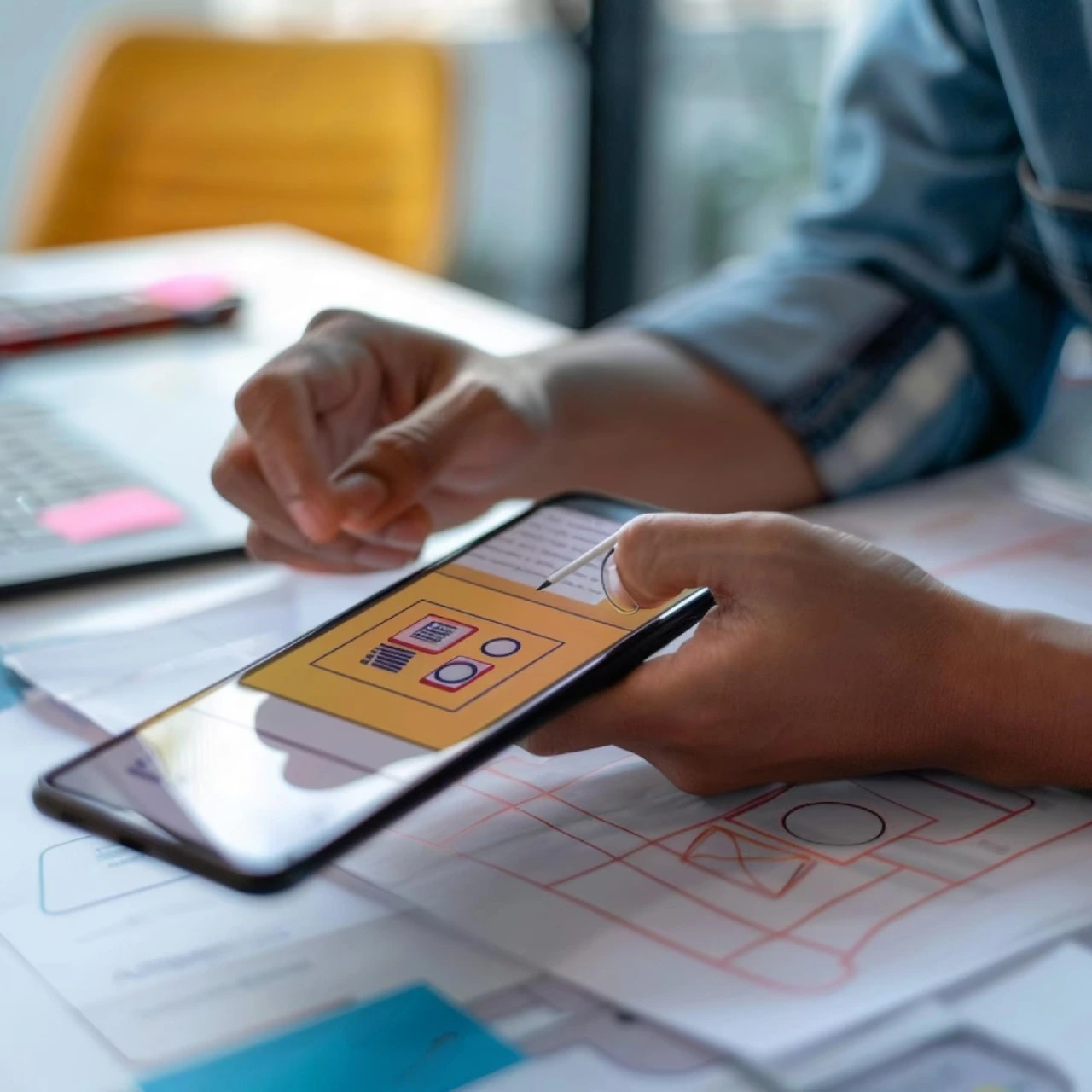 Mobile web application interface optimized for responsive performance across devices